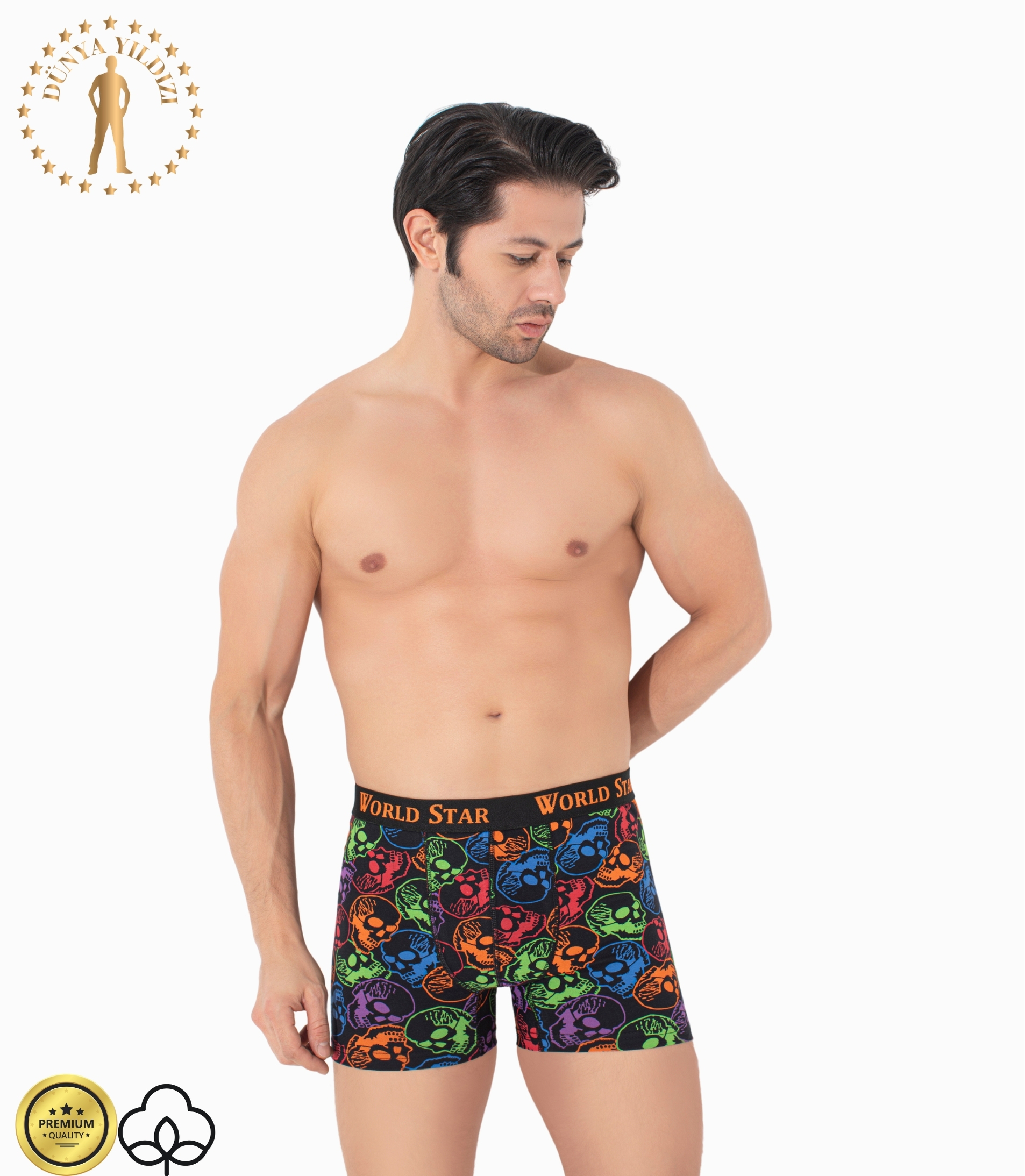 Dünya Yıldızı Desenli Erkek Boxer 1