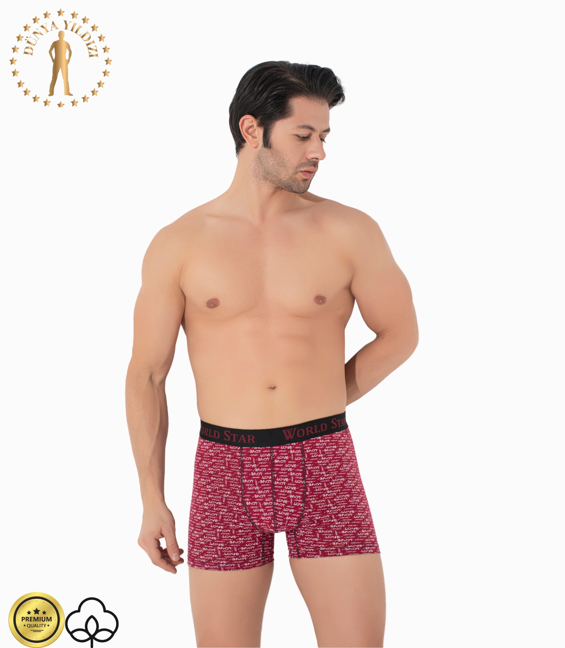 Dünya Yıldızı Desenli Erkek Boxer 1