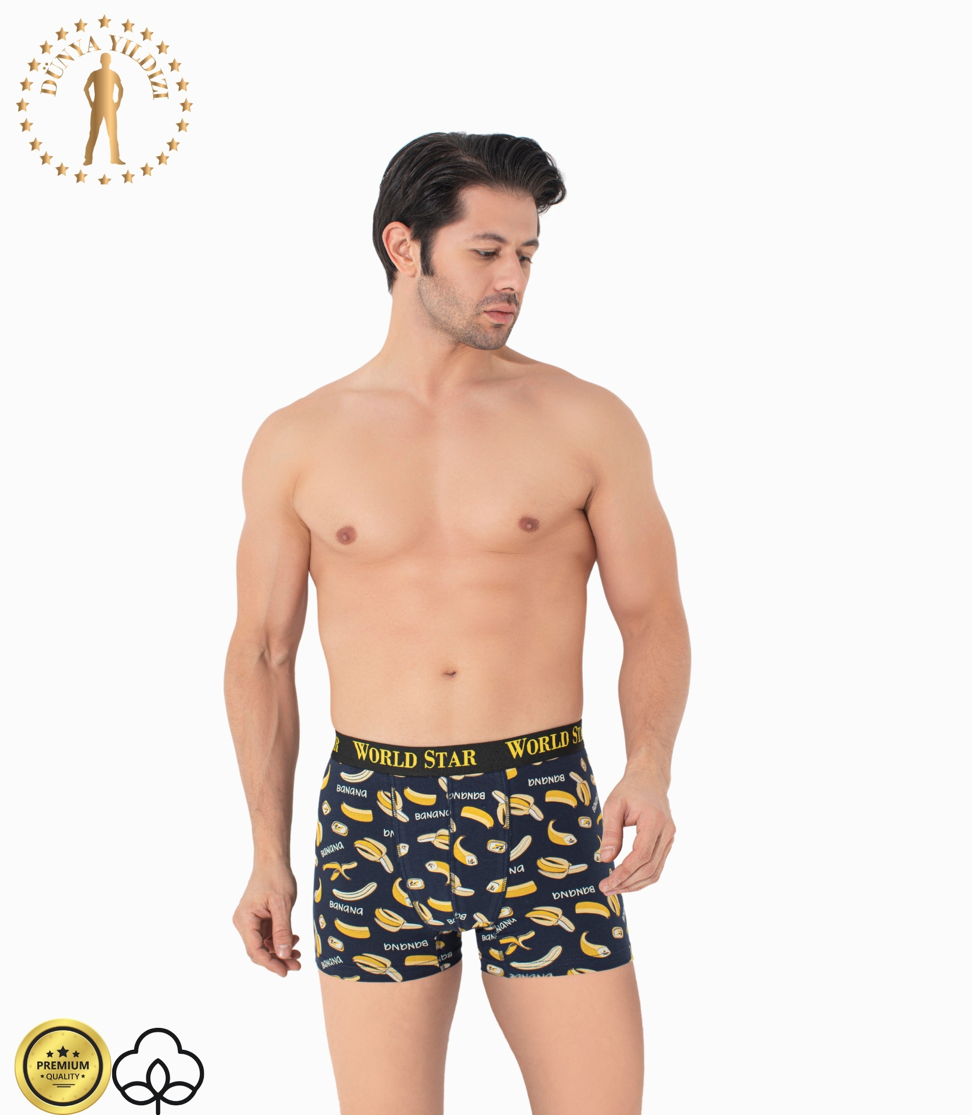 Dünya Yıldızı Desenli Erkek Boxer 1